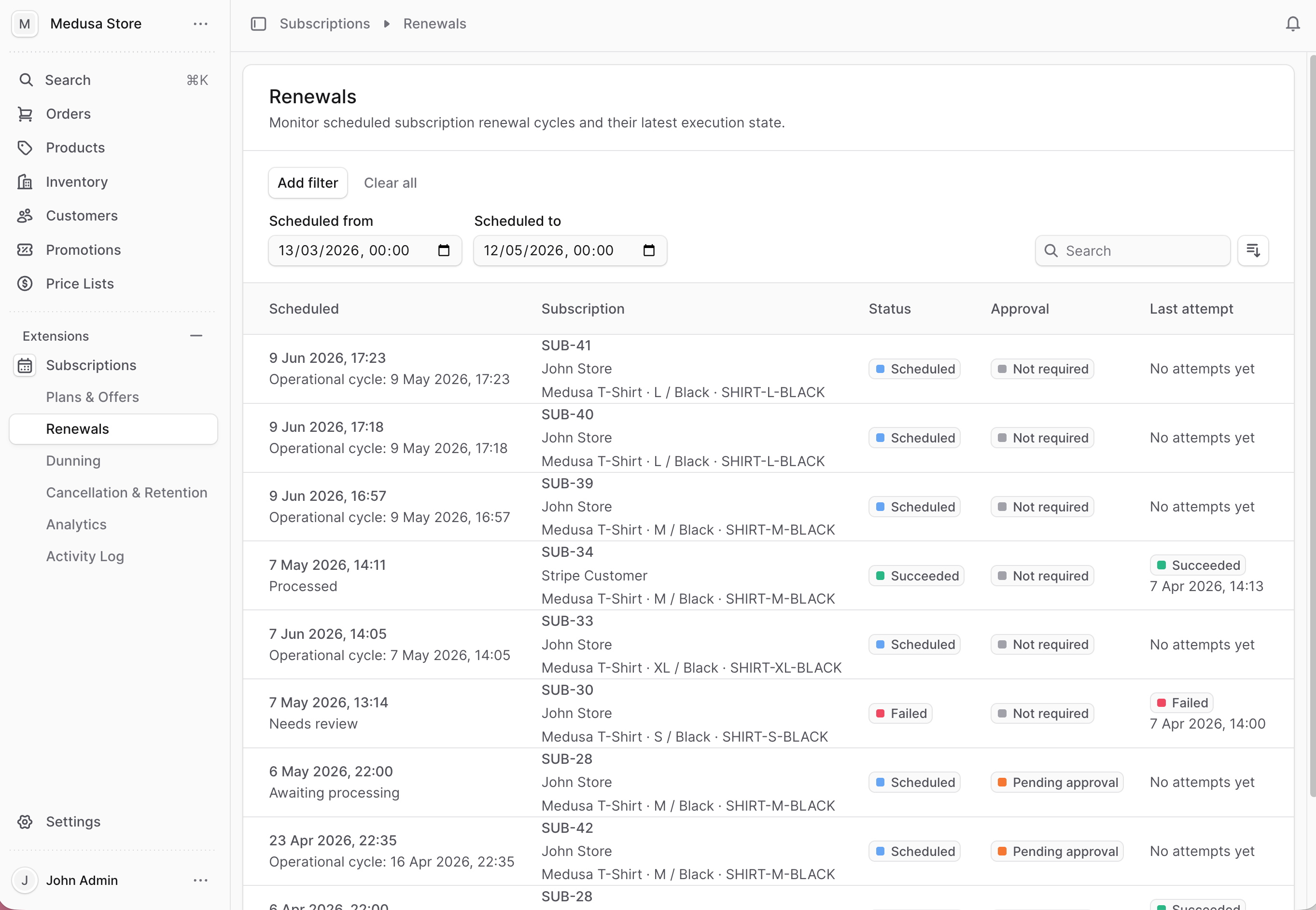 End-to-End Subscription Setup